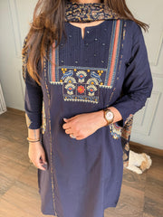 Pure cotton ajrakh print suit with cotton dupatta (Mohini)