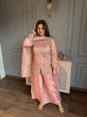 Beautiful hand embroidered suit with pants and dupatta (Keya)