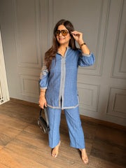 Embeoidered imported cotton co-ord set (Silq)