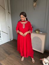 Beautiful anarkali suit with hand embroidery and georgette dupatta (Anuv)