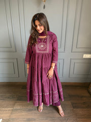 Pure cotton full flarred anarkali suit (Setarah)