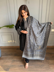 Super soft and premium velvet suit with banarasi printed dupatta (Mogra)