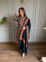 Kashmiri embroided woollen shawl suit (Ruhi)