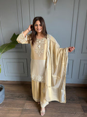 Pure tissue suit with complete handwork with tissue dupatta (Aanya)