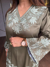 Pure cotton silk Kashmiri embroidery co-ord set