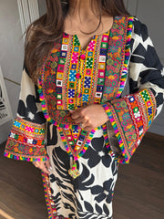 Boho style cotton chogha set (Simar)