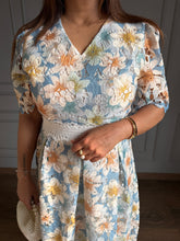 Cotton crochet calf length dress (Galaxy)