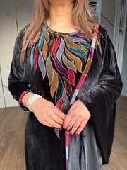 MULTI COLOUR VELVET WORK SUIT