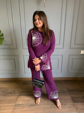 Soft knitted wool embroided 2 piece co-rd set (Lily)