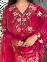 Super soft embroided Chanderi cotton suit (Sunday)