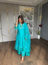 Pakistani cotton suit with organza dupatta