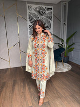 KASHMIRI EMBROIDED SHAWL SUIT IVROY SHADE