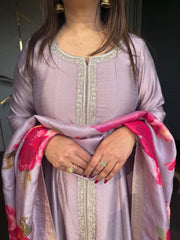 Kalidar anarkali embroided suit
