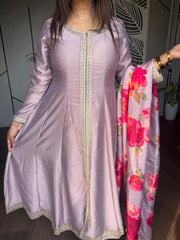 Kalidar anarkali embroided suit