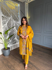WOOLLEN EMBROIDED SHAWL SUIT