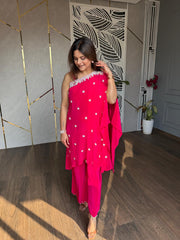 Crepe pearl embroided co-ord set