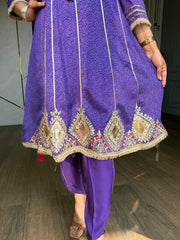 Pure crepe short anarkali suit