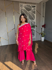 Crepe pearl embroided co-ord set