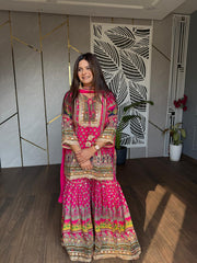 Pure crepe garara suit