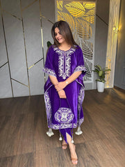 VELVET FRONT BACK EMBROIDERY SUIT