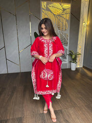 VELVET FRONT BACK EMBROIDERY SUIT