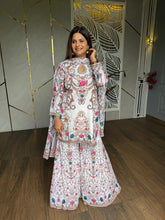 Off white printed garara suit (Stone)