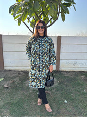 Daffodil woollen contrast embroidery suit