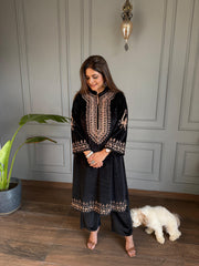 Kashmiri embroided velvet loose pherans(Jannat)