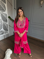 Cotton silk farshi salwar co-ord set with potli (Seher)