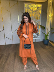Pure woollen salwar embrpodered co-ord set (Azah)
