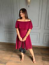 Super soft stretchable off-shoulder georgette dress (Amari)
