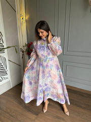 Formal diamond studded long premium quality dress (Diamond)