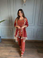 Farshi salwar crepe embroided suit (Hoor)