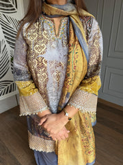 Farshi salwar embroided crepe suit (Rani)