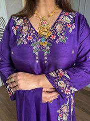 Silk Embroidered A line Suit (Shehnaz)