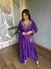 Silk Embroidered A line Suit (Shehnaz)