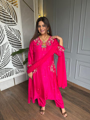 Silk Embroidered A line Suit (Shehnaz)