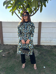 Daffodil woollen contrast embroidery suit