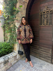 3 Piece woollen embroided co-ord set (Ruby)