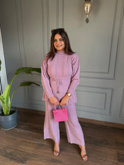 Warm and super soft stretchable knitted woollen co-ord set (Marigold)