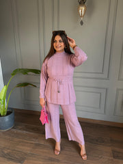 Warm and super soft stretchable knitted woollen co-ord set (Marigold)