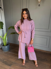 Warm and super soft stretchable knitted woollen co-ord set (Marigold)
