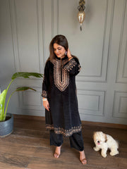 Kashmiri embroided velvet loose pherans(Jannat)