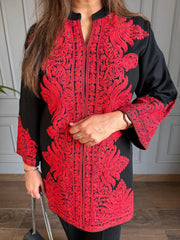 Kashmiri embroided woollen co-ord set (Maple)