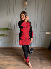 Kashmiri embroided woollen co-ord set (Maple)