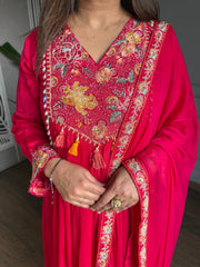 Festive edition chinnon chiffon embroided suit (Shanaya)