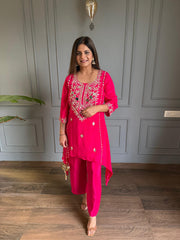 Crepe hand embroided mirror work co-ord set (Sheesha)