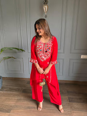 Crepe hand embroided mirror work co-ord set (Sheesha)