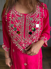 Crepe hand embroided mirror work co-ord set (Sheesha)