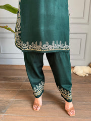 All new farshi salwar woollen embroided co-ord set (Noora)